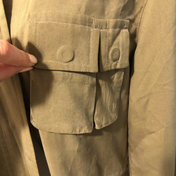 Go Silk Olive Green Trench / Utility Jacket - Picture 5 of 9